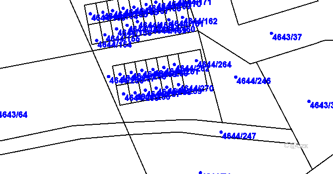 Parcela st. 4644/269 v KÚ Vysoké Mýto, Katastrální mapa