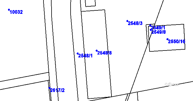 Parcela st. 2548/8 v KÚ Vysoké Mýto, Katastrální mapa