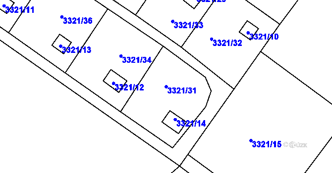 Parcela st. 3321/31 v KÚ Vysoké Mýto, Katastrální mapa