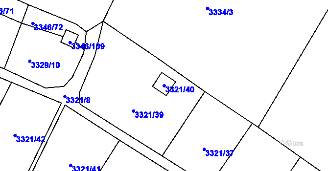 Parcela st. 3321/40 v KÚ Vysoké Mýto, Katastrální mapa