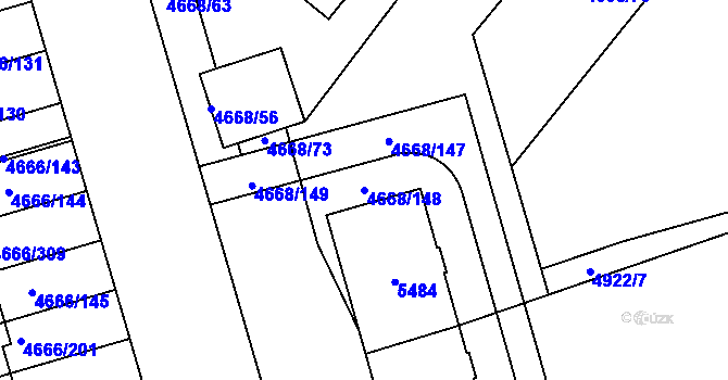 Parcela st. 4668/148 v KÚ Vysoké Mýto, Katastrální mapa