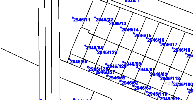 Parcela st. 2946/129 v KÚ Vysoké Mýto, Katastrální mapa