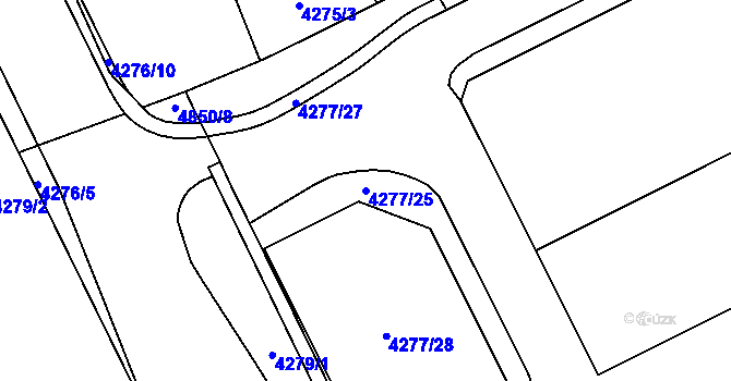 Parcela st. 4277/25 v KÚ Vysoké Mýto, Katastrální mapa