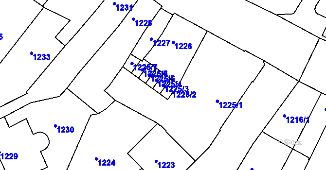 Parcela st. 1225/3 v KÚ Vysoké Mýto, Katastrální mapa