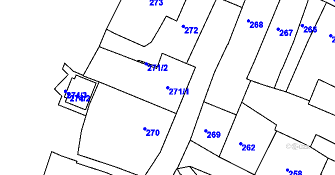 Parcela st. 271/1 v KÚ Vysoké Mýto, Katastrální mapa
