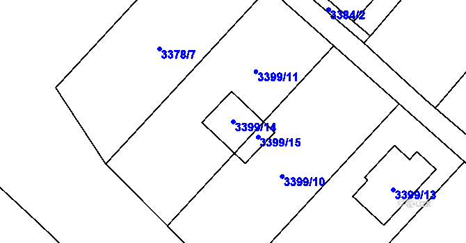 Parcela st. 3399/14 v KÚ Vysoké Mýto, Katastrální mapa