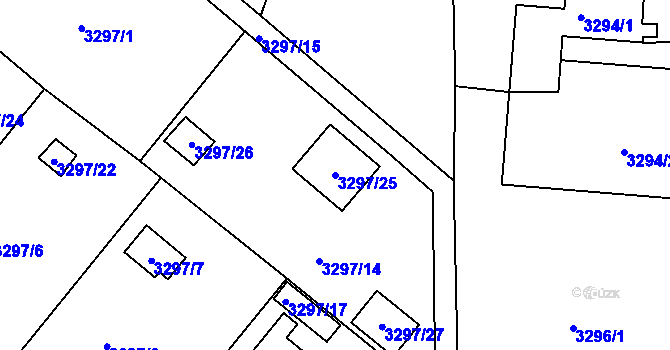 Parcela st. 3297/25 v KÚ Vysoké Mýto, Katastrální mapa