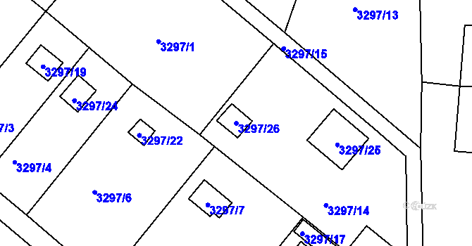 Parcela st. 3297/26 v KÚ Vysoké Mýto, Katastrální mapa