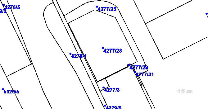 Parcela st. 4277/30 v KÚ Vysoké Mýto, Katastrální mapa