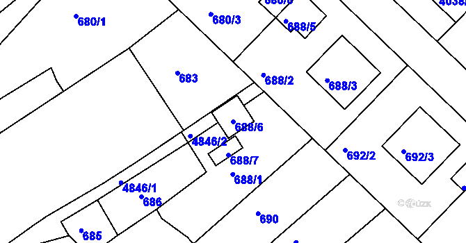 Parcela st. 688/6 v KÚ Vysoké Mýto, Katastrální mapa