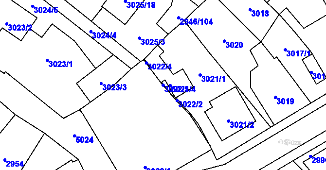 Parcela st. 3022/5 v KÚ Vysoké Mýto, Katastrální mapa