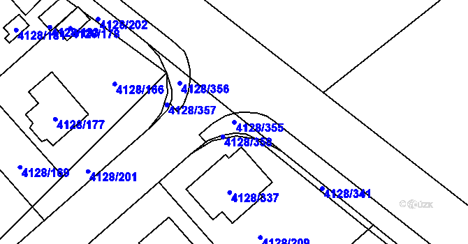 Parcela st. 4128/355 v KÚ Vysoké Mýto, Katastrální mapa