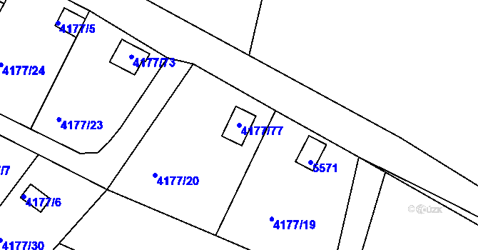 Parcela st. 4177/77 v KÚ Vysoké Mýto, Katastrální mapa