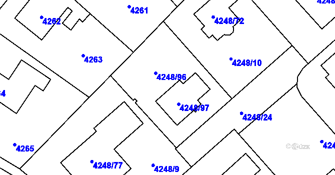 Parcela st. 4248/96 v KÚ Vysoké Mýto, Katastrální mapa