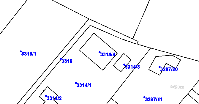 Parcela st. 3314/4 v KÚ Vysoké Mýto, Katastrální mapa