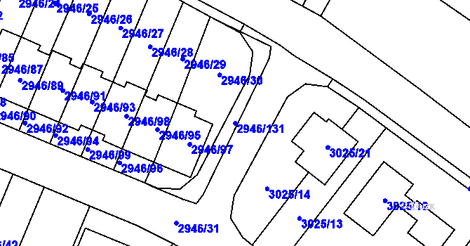 Parcela st. 2946/131 v KÚ Vysoké Mýto, Katastrální mapa
