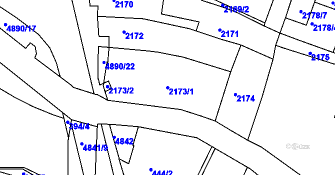 Parcela st. 2173/1 v KÚ Vysoké Mýto, Katastrální mapa