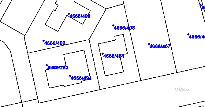 Parcela st. 4666/464 v KÚ Vysoké Mýto, Katastrální mapa