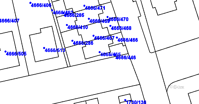 Parcela st. 4666/465 v KÚ Vysoké Mýto, Katastrální mapa