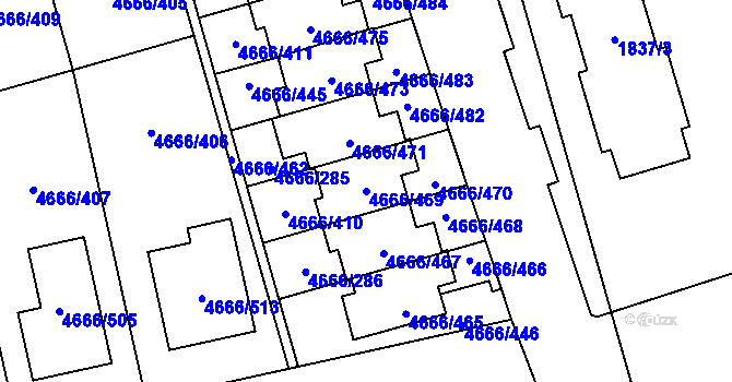 Parcela st. 4666/469 v KÚ Vysoké Mýto, Katastrální mapa