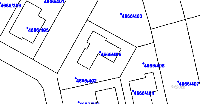 Parcela st. 4666/486 v KÚ Vysoké Mýto, Katastrální mapa