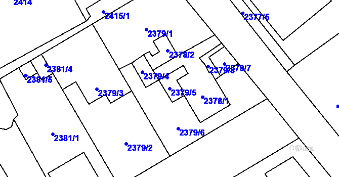 Parcela st. 2379/5 v KÚ Vysoké Mýto, Katastrální mapa