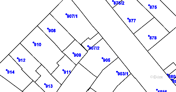 Parcela st. 907/2 v KÚ Vysoké Mýto, Katastrální mapa