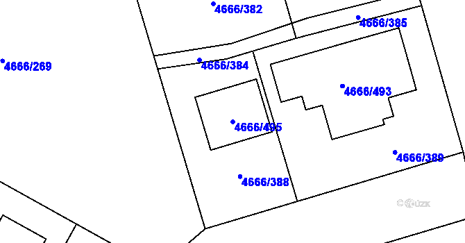 Parcela st. 4666/495 v KÚ Vysoké Mýto, Katastrální mapa