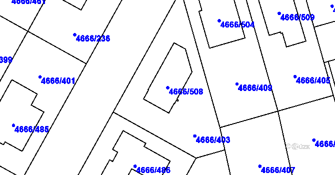 Parcela st. 4666/508 v KÚ Vysoké Mýto, Katastrální mapa
