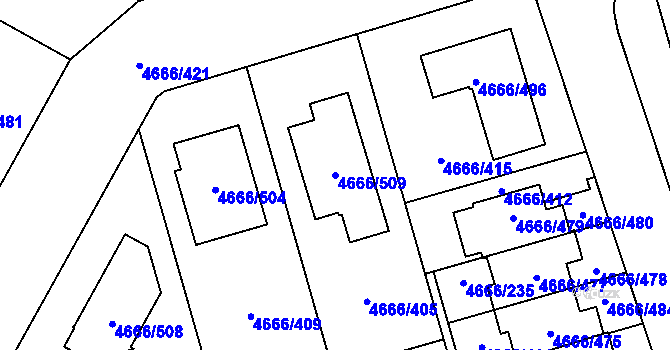 Parcela st. 4666/509 v KÚ Vysoké Mýto, Katastrální mapa