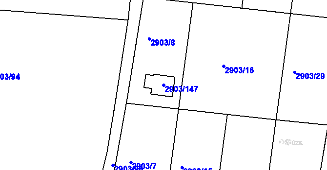 Parcela st. 2903/147 v KÚ Vysoké Mýto, Katastrální mapa