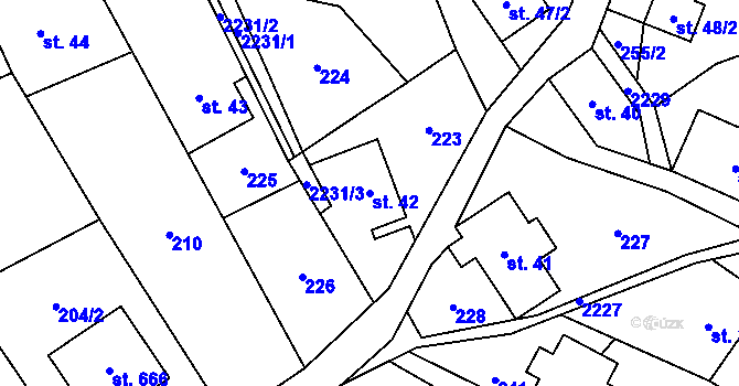 Parcela st. 42 v KÚ Vysoké nad Jizerou, Katastrální mapa