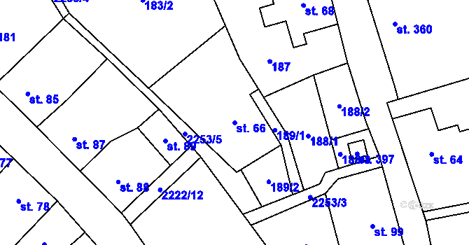 Parcela st. 66 v KÚ Vysoké nad Jizerou, Katastrální mapa