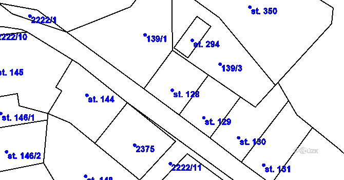 Parcela st. 128 v KÚ Vysoké nad Jizerou, Katastrální mapa