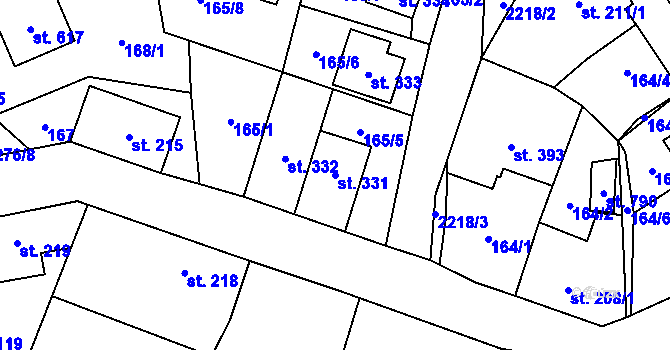 Parcela st. 331 v KÚ Vysoké nad Jizerou, Katastrální mapa