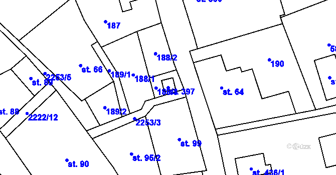 Parcela st. 397 v KÚ Vysoké nad Jizerou, Katastrální mapa