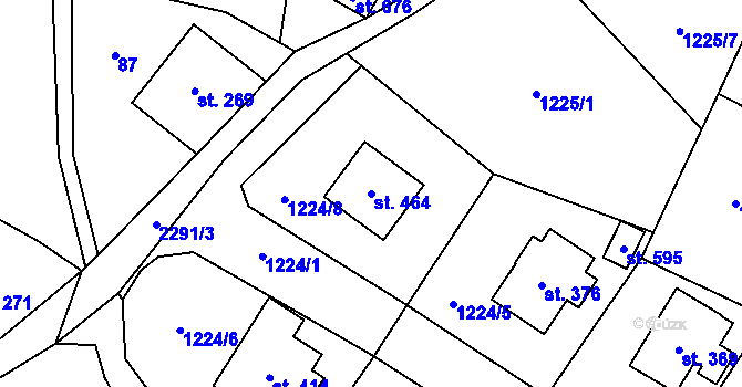 Parcela st. 464 v KÚ Vysoké nad Jizerou, Katastrální mapa