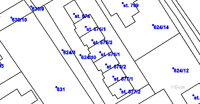 Parcela st. 576/1 v KÚ Vysoké nad Jizerou, Katastrální mapa