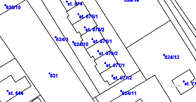 Parcela st. 576/2 v KÚ Vysoké nad Jizerou, Katastrální mapa