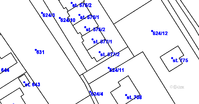 Parcela st. 577/2 v KÚ Vysoké nad Jizerou, Katastrální mapa