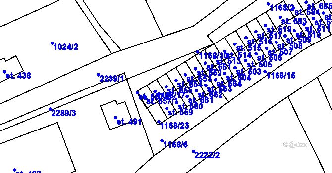 Parcela st. 655 v KÚ Vysoké nad Jizerou, Katastrální mapa