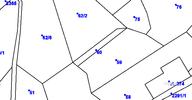 Parcela st. 60 v KÚ Vysoké nad Jizerou, Katastrální mapa