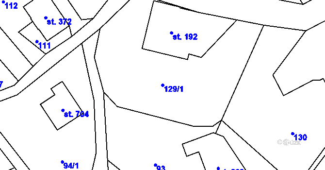 Parcela st. 129/1 v KÚ Vysoké nad Jizerou, Katastrální mapa