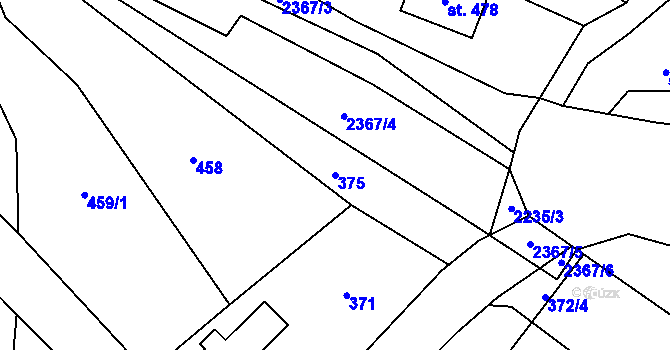 Parcela st. 375 v KÚ Vysoké nad Jizerou, Katastrální mapa