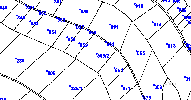 Parcela st. 863 v KÚ Vysoké nad Jizerou, Katastrální mapa