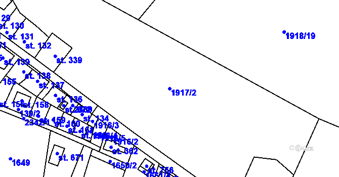 Parcela st. 1917/2 v KÚ Vysoké nad Jizerou, Katastrální mapa