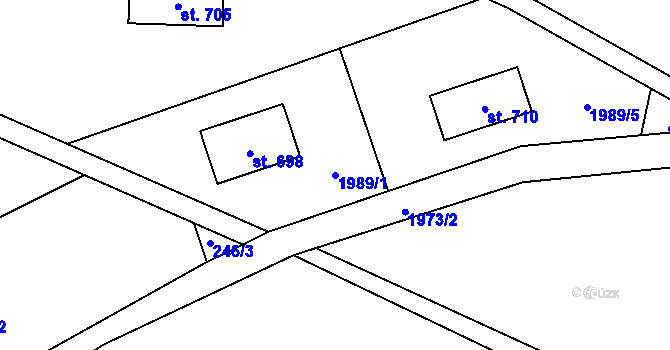Parcela st. 1989/1 v KÚ Vysoké nad Jizerou, Katastrální mapa