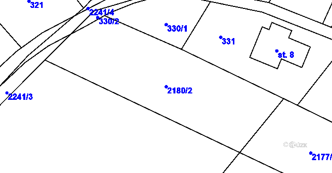 Parcela st. 2180/2 v KÚ Vysoké nad Jizerou, Katastrální mapa