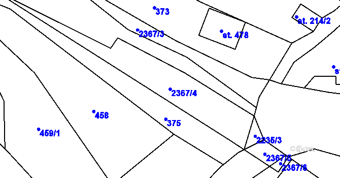 Parcela st. 2367/4 v KÚ Vysoké nad Jizerou, Katastrální mapa