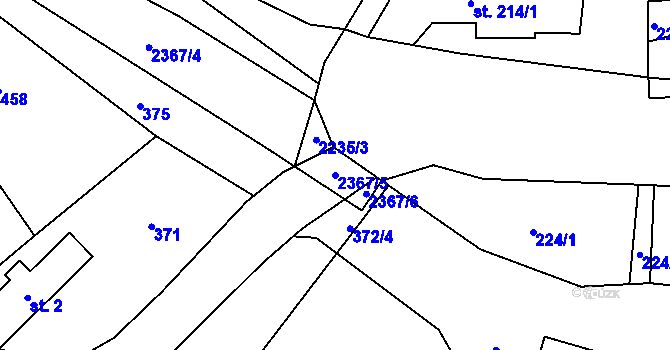 Parcela st. 2367/5 v KÚ Vysoké nad Jizerou, Katastrální mapa